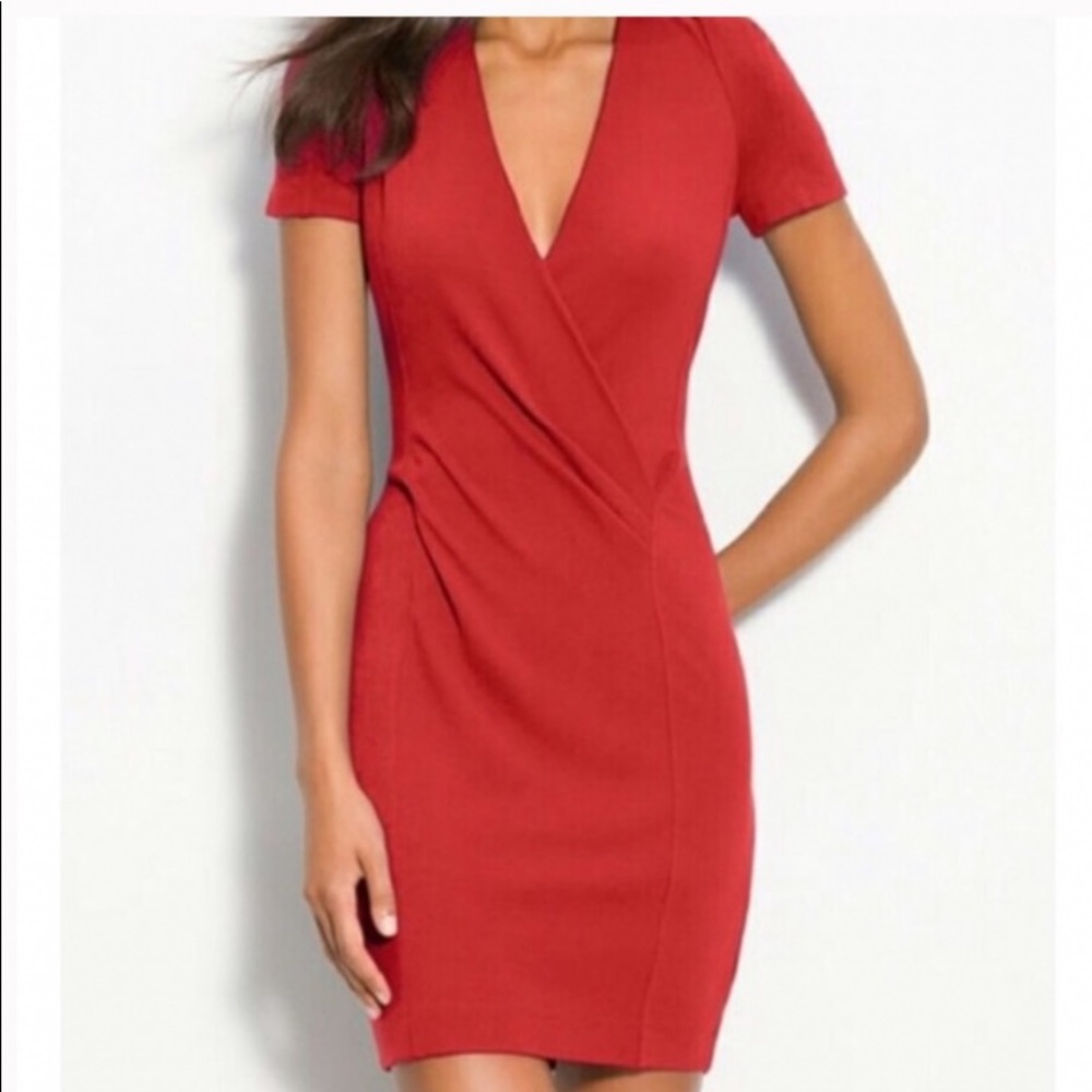 NWT Sexy Red French Connection Deep V Dress Size 10